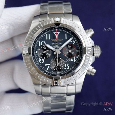 NEW! Swiss Replica Breitling Avenger Chronograph 44mm in Stainless steel Black